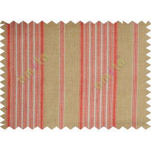 Red white beige elegant stripes main cotton curtain designs